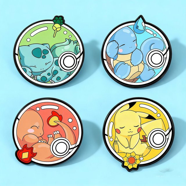Bandai Pokemon Pikachu Emaille-Pins, 4-teiliges Set - Bild 1