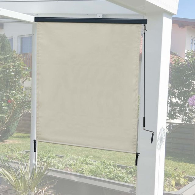 MCW Vertikalmarkise F42 Senkrechtmarkise Sichtschutz Außenrollo in Beige, B/H: 140 x 250 cm - Bild 1