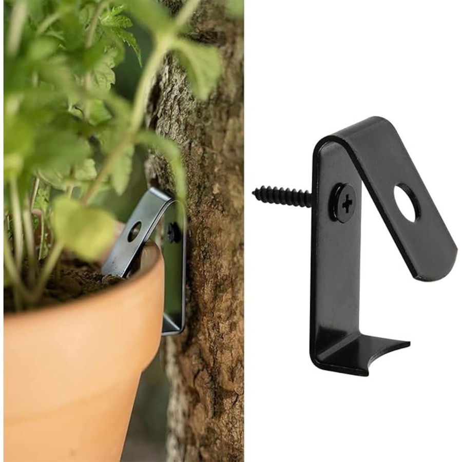sweetyhome Blumentopf-Clips aus Eisen in Schwarz, 12 Stück Wandhaken für Terrakotta-Töpfe zur Wandmontage - Bild 3