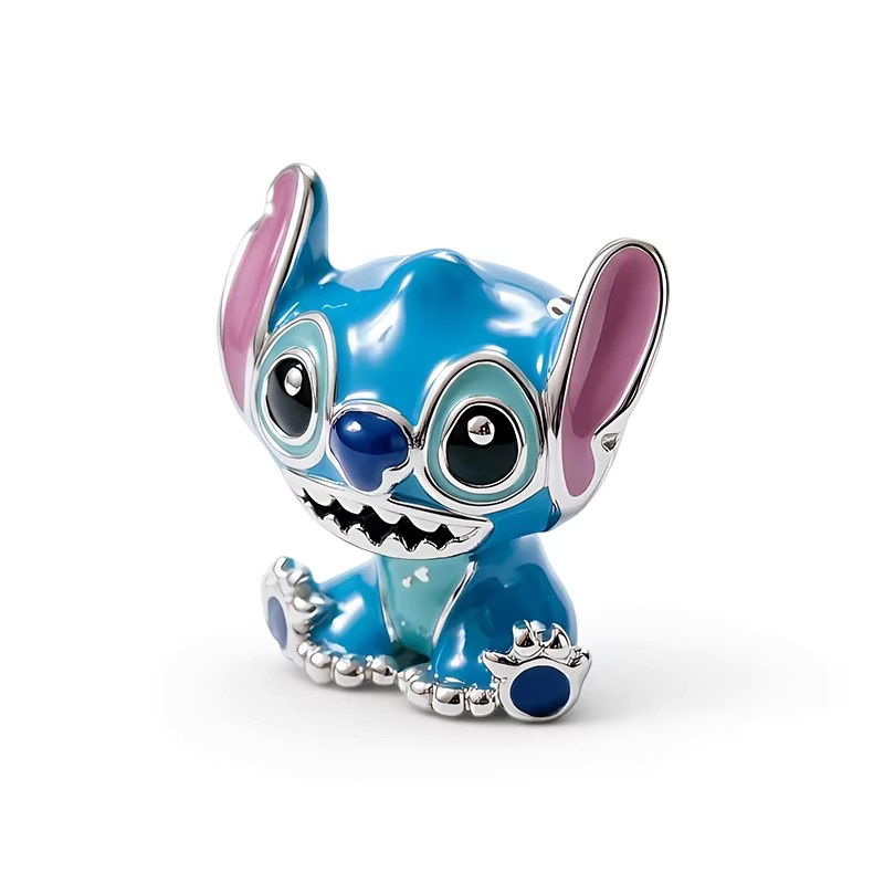 Potdemiel Charm-Anhänger Gold, blauer Alien-Engel, Kristall - Bild 2