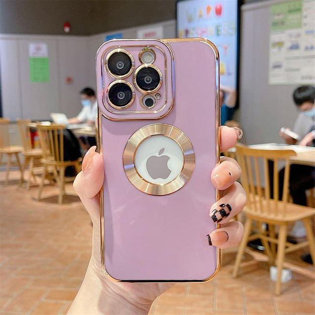 Luxuriöse Silikon-Telefonhülle mit galvanisiertem Design für iPhone 15 Plus in Purple von Bai Fen Bai-Digital 3C - Bild 1