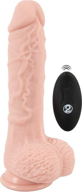 RC Medical Silicone Vibrator Stoßvibrator mit Saugfuß und rotierender Eichel in Beige oder Pink - Bild 1