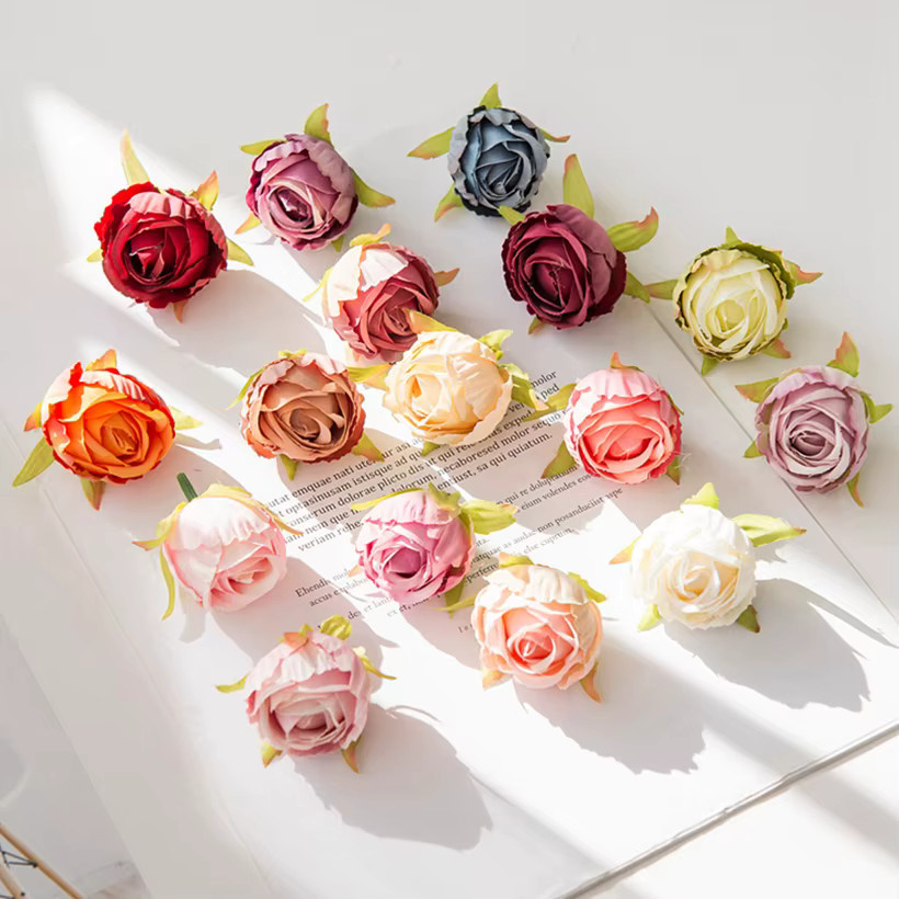 CYJT Künstliche Seidenrosen Tee Knospen in Weiß für Hochzeitskränze und DIY-Dekoration - Bild 1