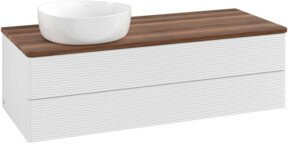 V&B Waschtischunterschrank Antao mit Frontstruktur in Weiß, B/T/H: 120 x 50 x 50 cm - Bild 1