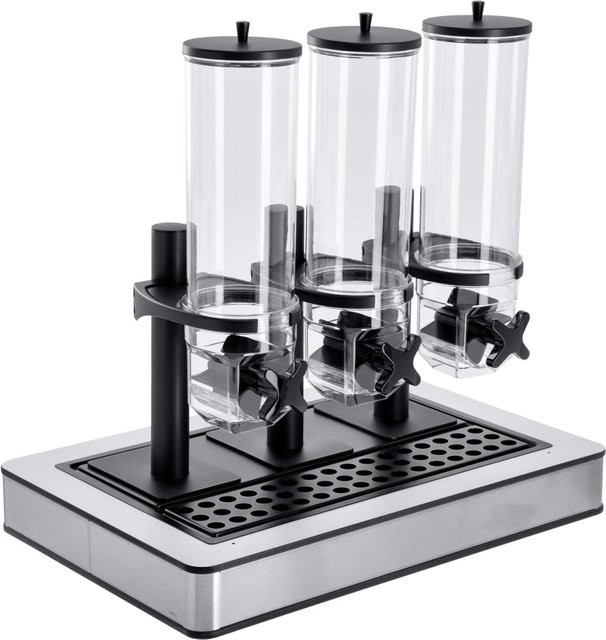 VEGA Müslispender Fundale dreifach, GN 1/1, 3x 4l, Edelstahl/Weiß/Transparent/Schwarz, Rechteckig, B: 63,0 cm, T: 42,5 cm, H: 64,7 cm - Bild 1