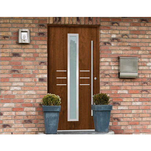 Splendoor Sicherheitshaustür OMIS Prime RC2 aus Aluminium in Braun mit Glaseinsatz - Bild 2