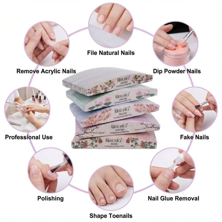 klimonla Nagelfeilen-Set, 80-240 Körnung, 5/10 Stück, Unisex - Bild 2