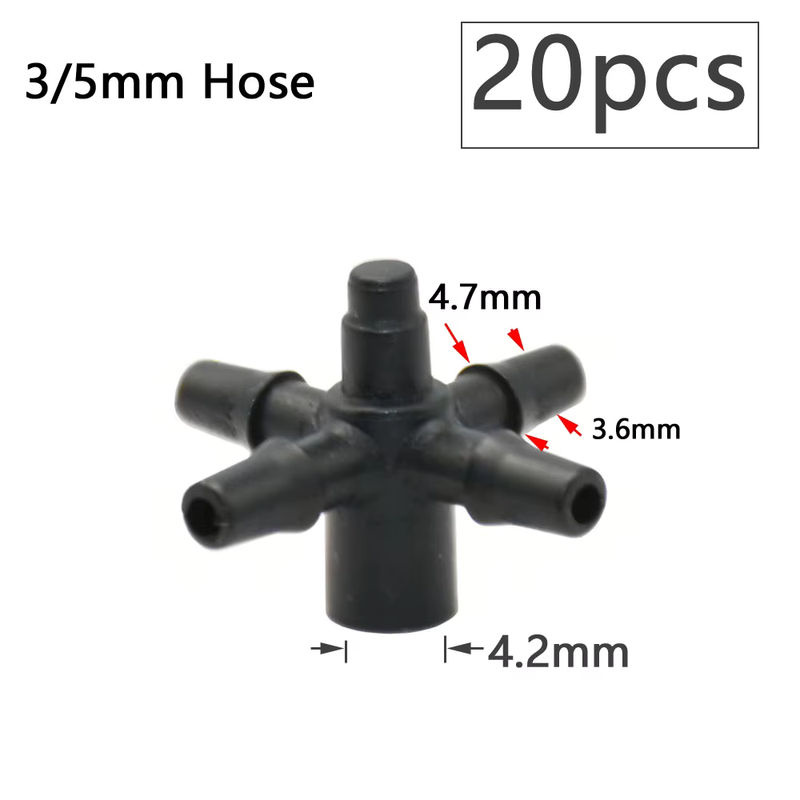 WYZXM Garten Tropfbewässerung Emitter mit 1/8 Zoll 2/4-Wege-Wasserrohrverbinder für 4/7 mm bis 3/5 mm Schläuche - Bild 2