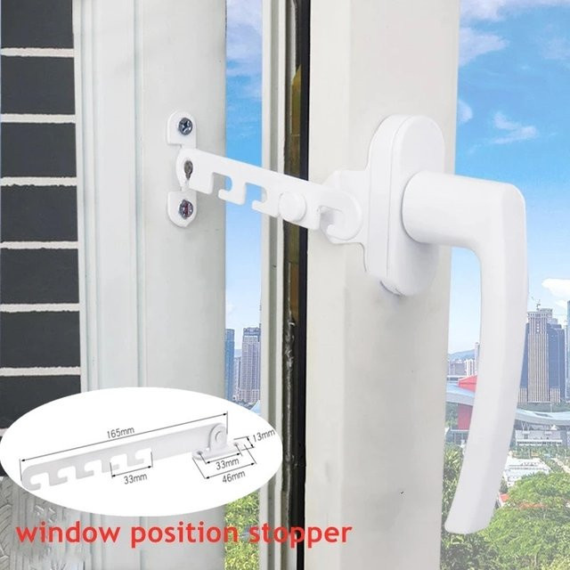 Verstellbarer Fensterbegrenzer als Kindersicherung und Fensterstopper in Weiß - Bild 1