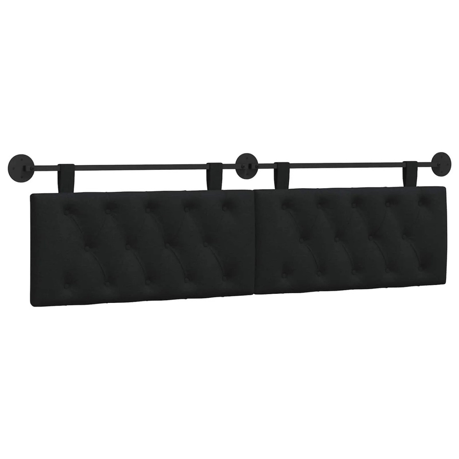 vidaXL Wandmontiertes Polsterpaneel Schwarz B/H/T: 190 x 55 x 7 cm - Bild 2