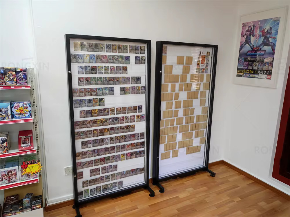 XMSJ Sammelkarten-Displayständer Vitrine aus Acryl und Metall für Baseball- und Sportkarten, Schwarz/Transparent - Bild 2