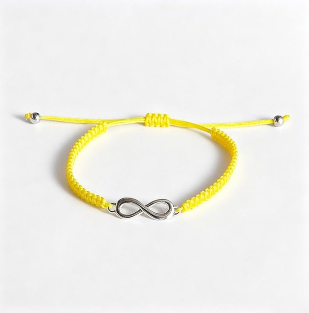 Freundschaftsarmband Unendlichkeitssymbol, handgeknüpftes Seil, gelb, Unisex, 16.5-28cm - Bild 1