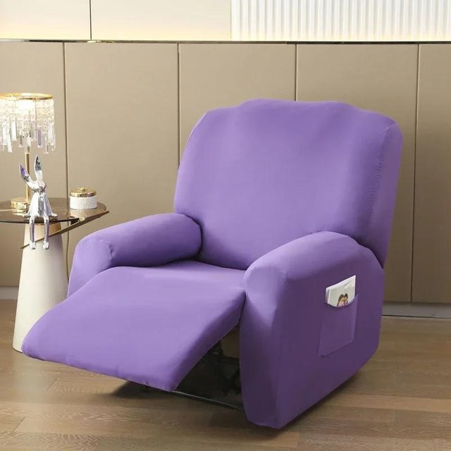 Bestbags Relaxsessel-Überzug aus Polyester und Elasthan, 4-teiliges Set in Lila, rutschfest und waschbar - Bild 1
