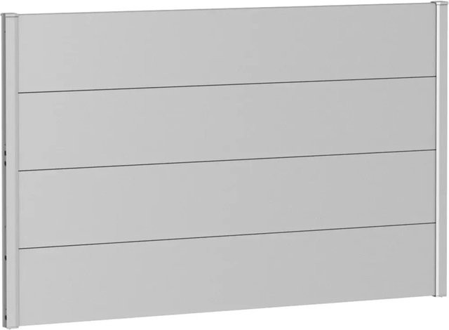 Biohort Wandpaneel Sichtschutz aus feuerverzinktem und lackiertem Stahlblech in Silber Metallic, B: 150 cm, H: 91 cm - Bild 1