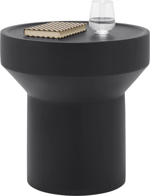 Premium Living Beistelltisch Gradino Schwarz aus Mango Holz mit runder Platte - Bild 1