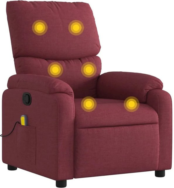 vidaXL Massagesessel Modell 5 in Rot mit Stoffbezug und Armlehnen - Bild 1