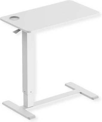 Roline Gasfeder-Beistelltisch höhenverstellbar in Weiß mit Rollen und quadratischer MDF-Platte - Bild 1