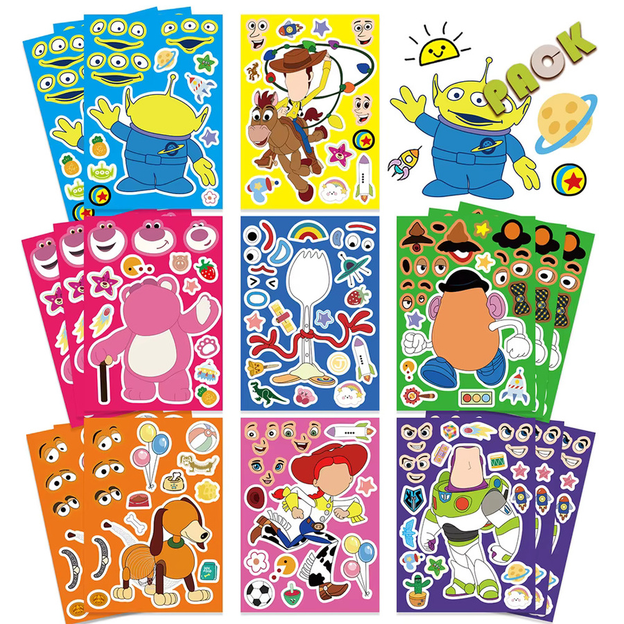 Disney Toy Story Buzz Lightyear Woody Make-a-Face Puzzle-Aufkleber - Bild 2