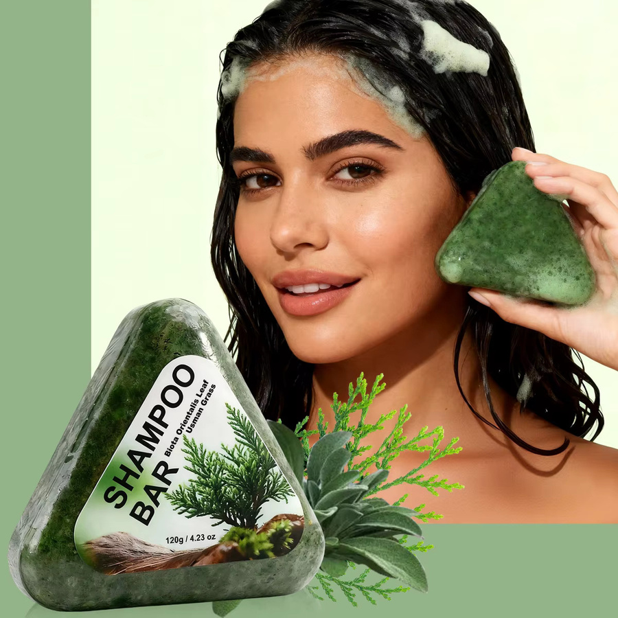 Usman Grass Smooth Triangle Shampoo Bar, Unisex - Bild 5