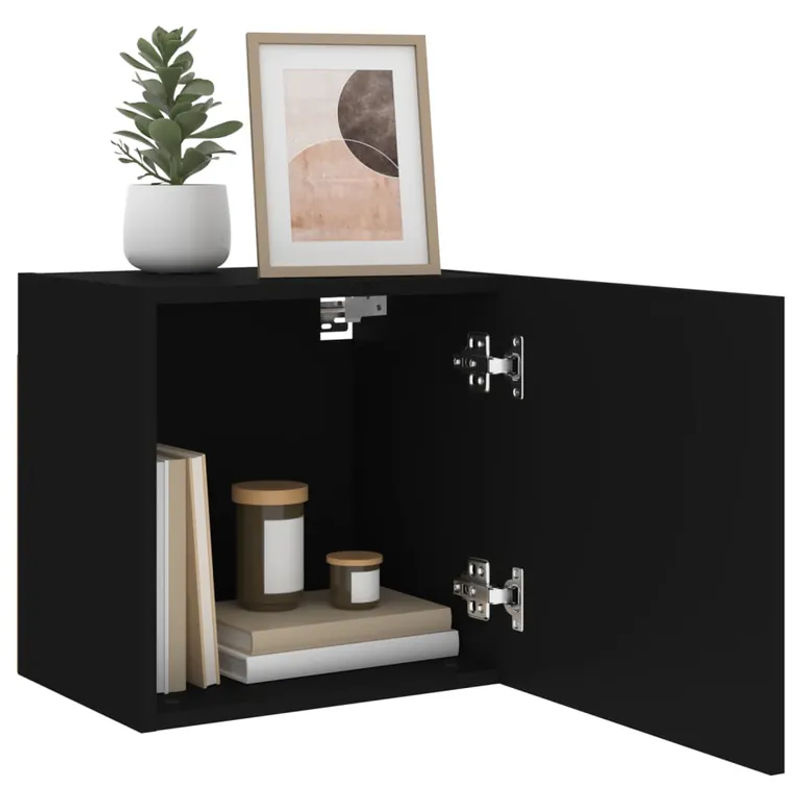 vidaXL TV-Wandschränke 2er-Set Schwarz aus Holzwerkstoff B/T/H: 40,5 x 30 x 40 cm - Bild 3