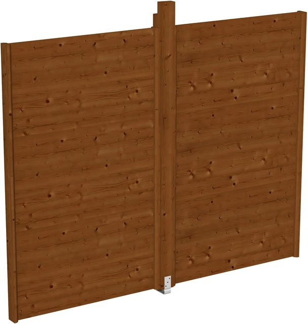 Skan Holz Wand für Pavillon Toulouse aus Fichte in Nussbaum Braun, B/H: 270 x 209 cm - Bild 1