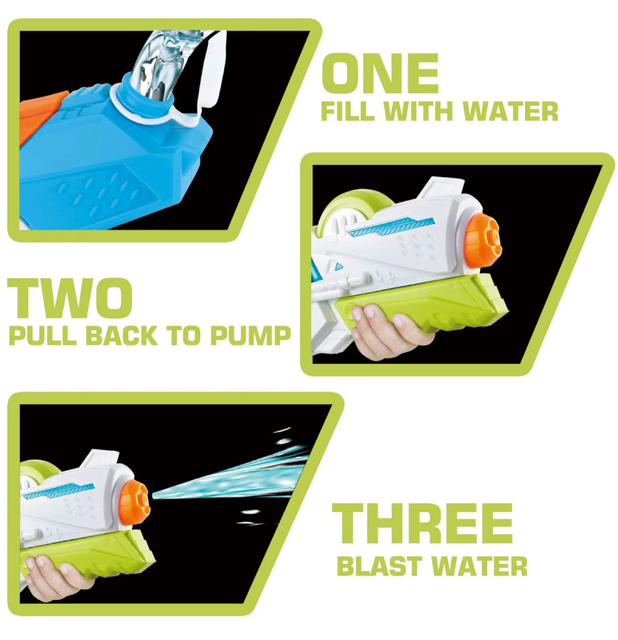 DIZ TOYS Wasserpistole mit Pumpmechanismus, 15,5-Zoll, Bunt / Mehrfarbig - Bild 4