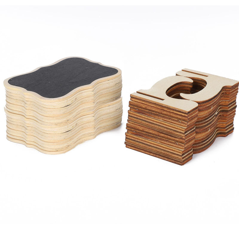 2er Set Igeteck Mini Holztafeln aus Massivholz in Schwarz für Hochzeiten und Dekorationen - Bild 3