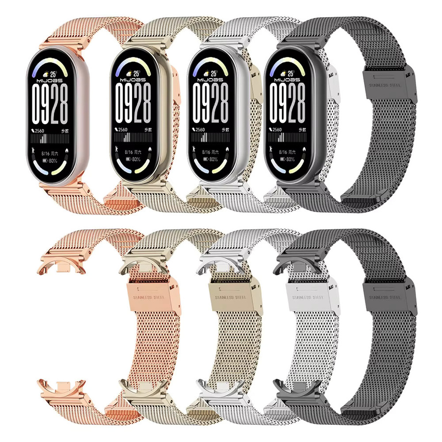 MIJOBS Uhrenarmband Edelstahl, Silber, Mi Band 10 9 8, Unisex - Bild 2