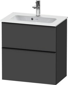 Duravit Waschtischunterschrank D-Neo Compact, wandhängend, Farbe: Weiß/Grau, B: 62,5 cm, T: 37,2 cm - Bild 1