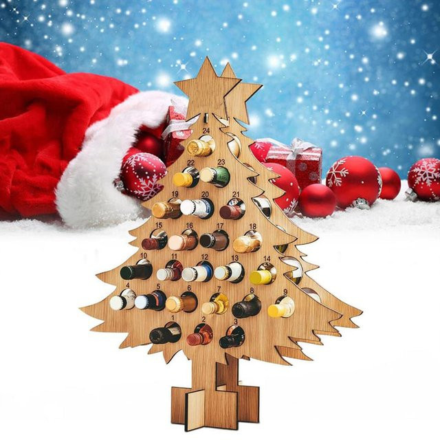 OutsideWorld Weihnachts-Countdown Weinregal aus Holz in Braun - Bild 1