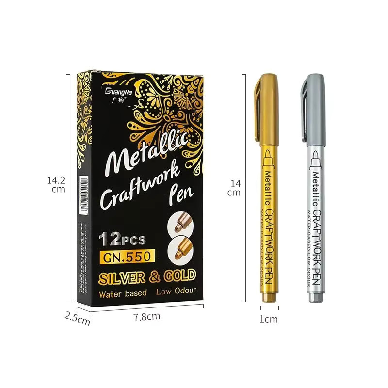 Wasserfeste Permanentmarkierungsstifte für DIY Epoxidharz in Gold und Silber mit feiner Spitze - Bild 3