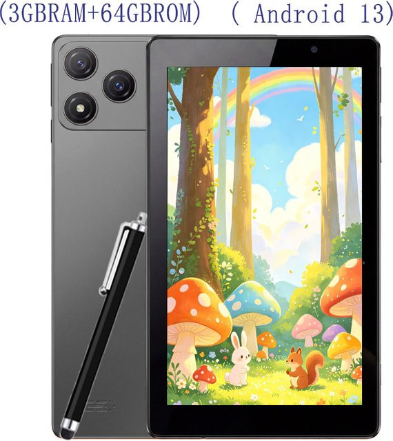 Sauenaneo Kinder-Tablet mit Touch Pen, 9-Zoll Display, Android 13, Octa-Core Prozessor, 3GB RAM, 64GB ROM, 6000mAh Akku, Grau - Bild 1