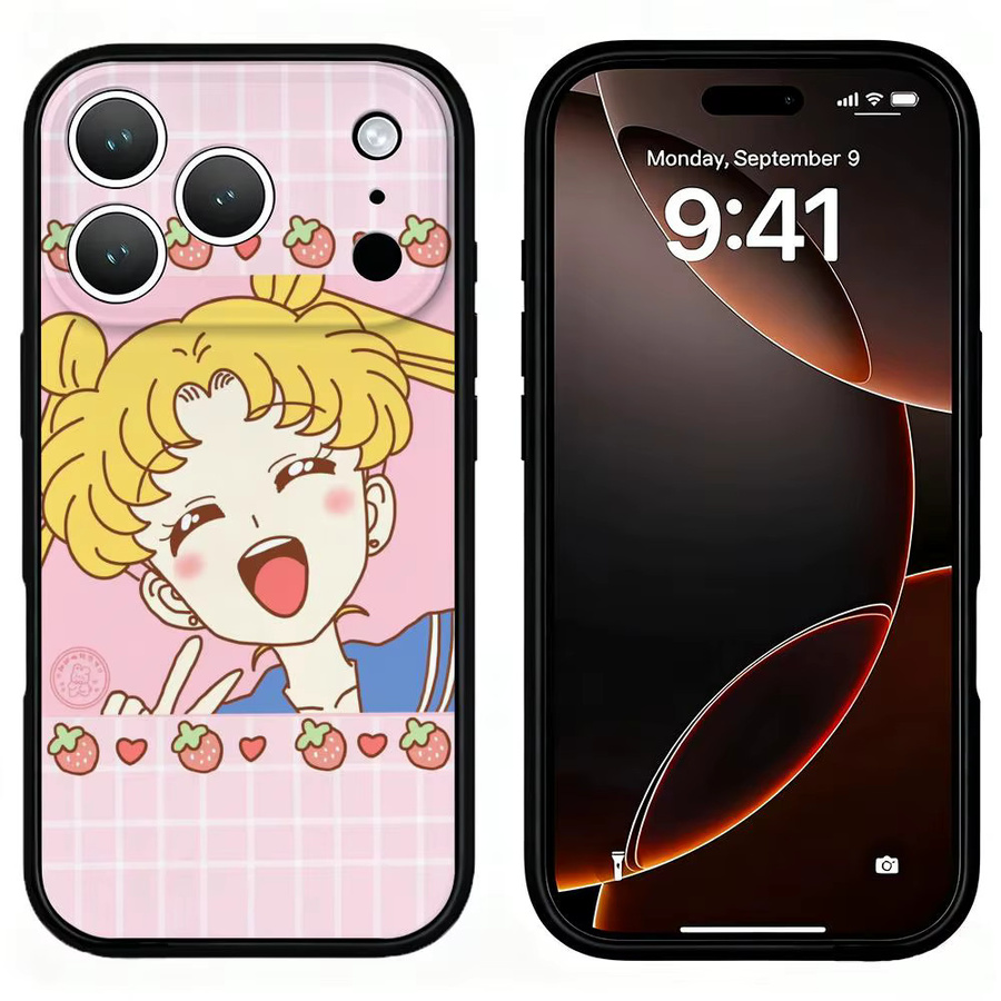 Anime S-Sailors Girl M-Moons Handyhülle für iPhone 17 16 15 14 13 12 11 Pro Max Plus Air Mini Soft Case in Schwarz - Bild 5