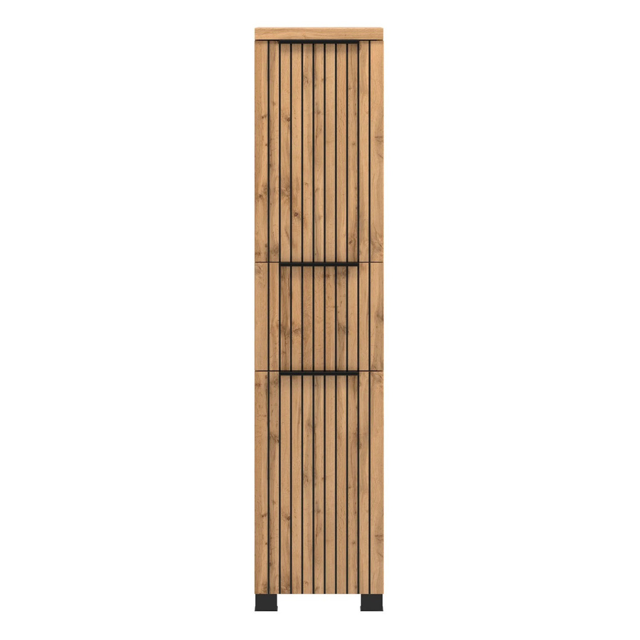 Held Möbel Bad-Midischrank Manchester in Wildeiche mit 2 Türen und Soft-Close, Höhe: 130 cm, Breite: 30 cm, Tiefe: 35 cm - Bild 2