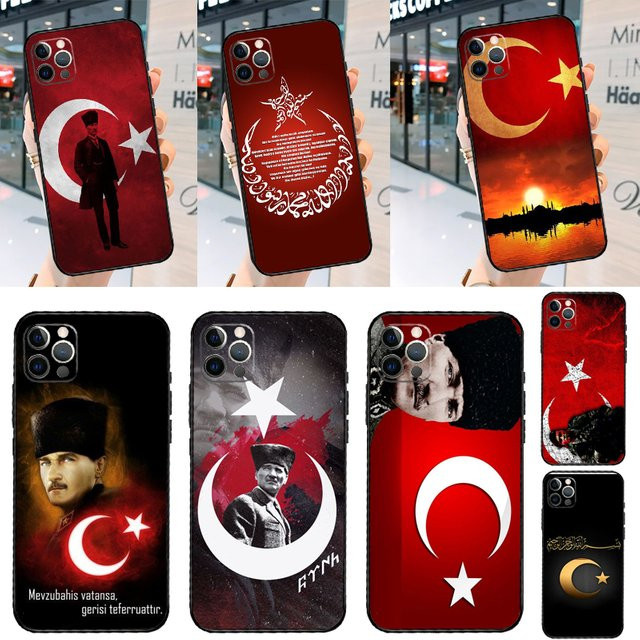 Samsung Handyhülle mit Türkei Atatürk Flaggen Design in Rot für Galaxy A54 A34 A14 A13 A53 A16 A36 A56 A12 A32 A52 A15 A35 A55 A17 A37 A57 - Bild 1