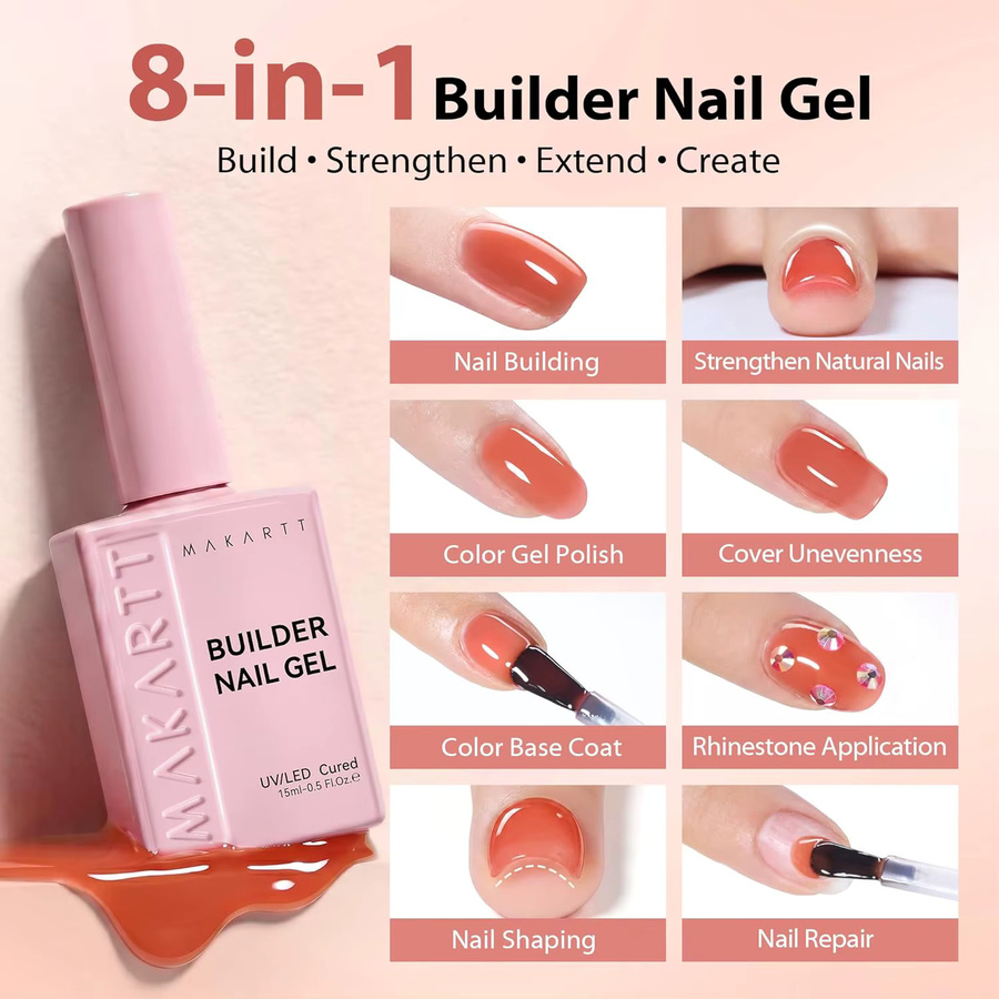 Makartt Builder in a Bottle Nagelverstärkungsgel, 15 ml, Nude Brown - Bild 2