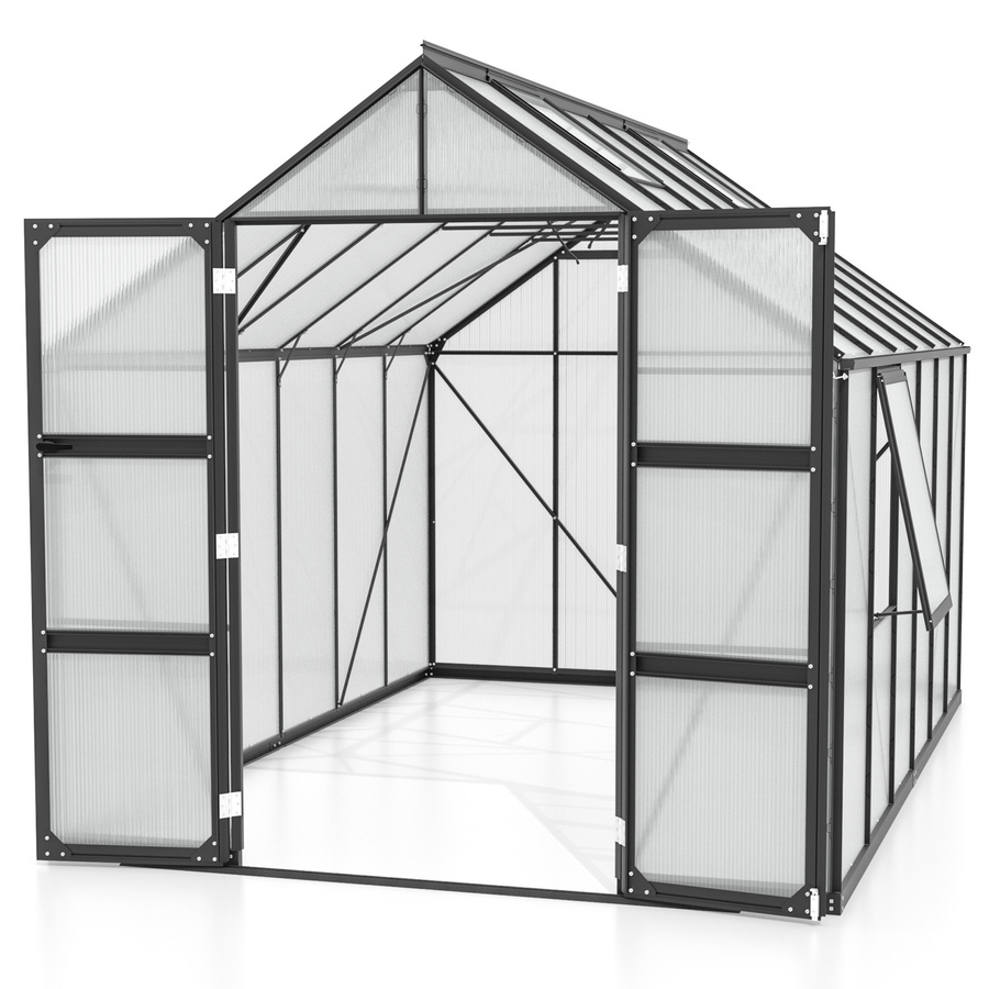 Vitavia Gewächshaus Olymp 9900 Schwarz mit Polycarbonat-Platten und Fundamentrahmen, 9,9 m² - Bild 2
