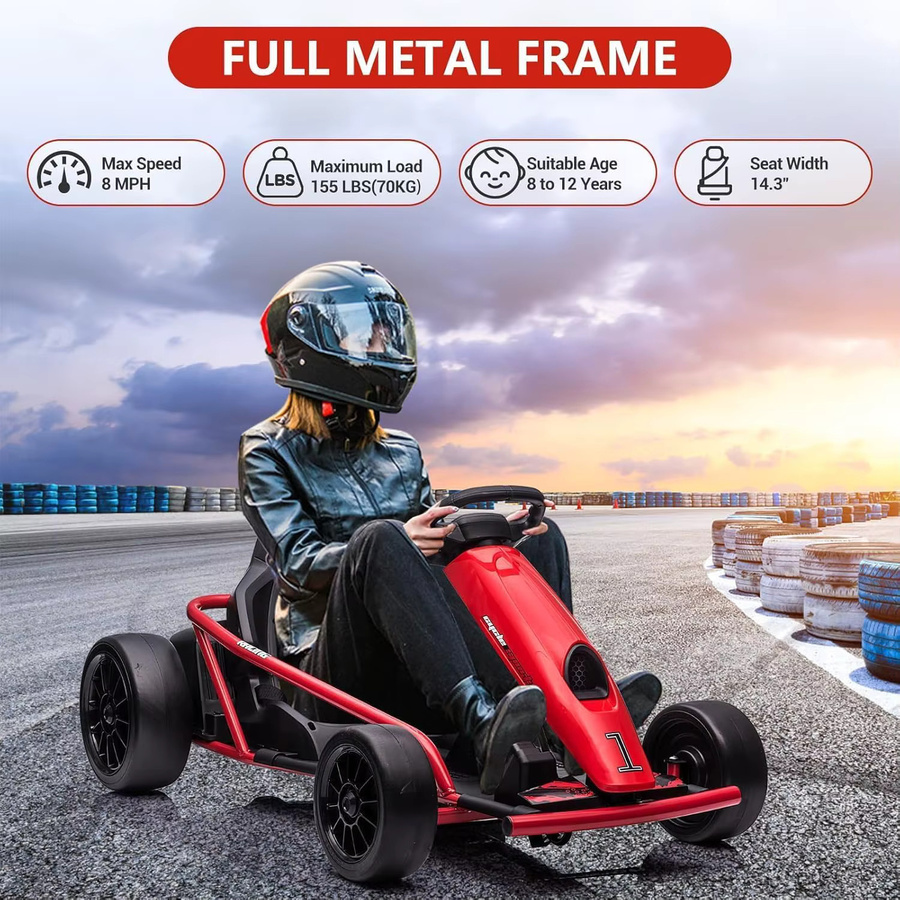 HiMISS Kinder-Go-Kart, Elektroauto, Drift-Kart, ab 8 Jahren - Bild 4