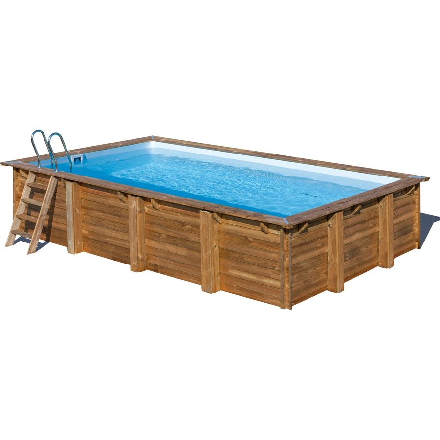 GRE Rechteckpool Evora oval in Braun B/L/H: 420 x 620 x 133 cm - Bild 2