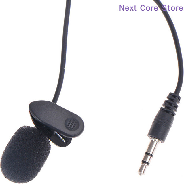 Mini Studio Lavalier Mikrofon mit 3,5 mm Klinkenanschluss und Clip für PC und Notebook, Schwarz, Kabellänge: 1,5 m - Bild 1
