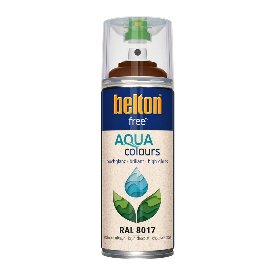 Belton Free AQUAcolours Buntlack RAL 8017 Schokobraun hochglänzend wasserbasiert 400 ml - Bild 2