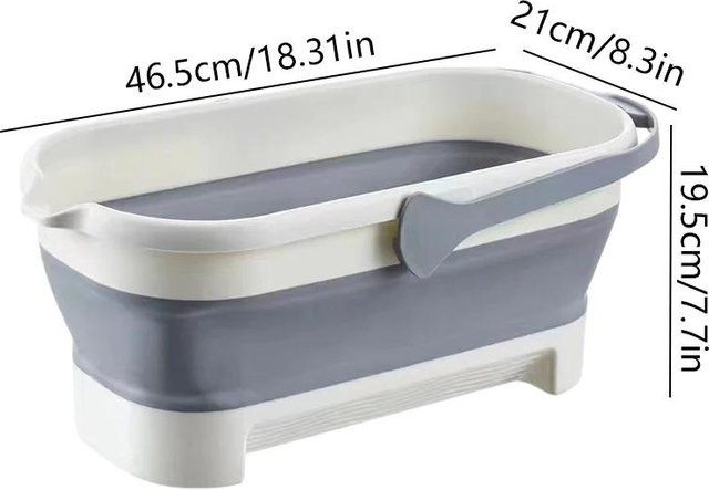 Faltbarer Moppeimer von Yiran Furniture aus Kunststoff, Grau, 30 l - Bild 1
