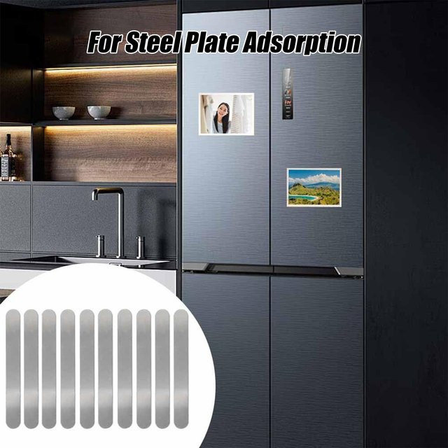 Selbstklebende magnetische Montage-Metallplatte aus Stahl in Silber für Wand, Schreibtisch und Glas - Bild 1