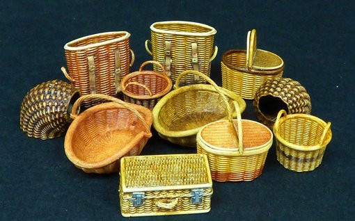 plusmodel Wicker baskets, klein, Natur / Holzfarben, 1:35 - Bild 1