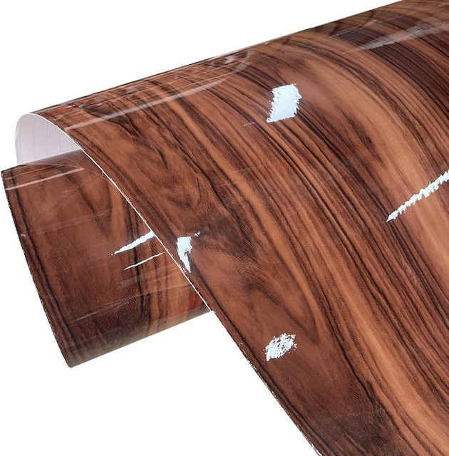 Selbstklebende Vinylfolie mit Holzmaserung in Braun von KDSTECK für Möbel und Dekoration - Bild 1
