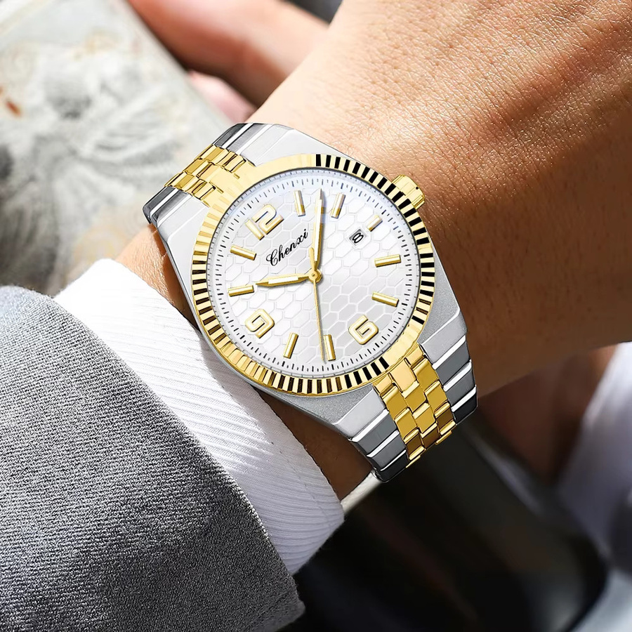 CHENXI Armbanduhr Edelstahl, Quarz, Datum, Wochentag, Herren - Bild 4