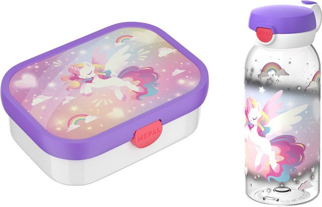 Mepal Campus Lunchset mit Flasche und Klappdeckel, 2er Set, Multicolor, 600 ml und 750 ml - Bild 1