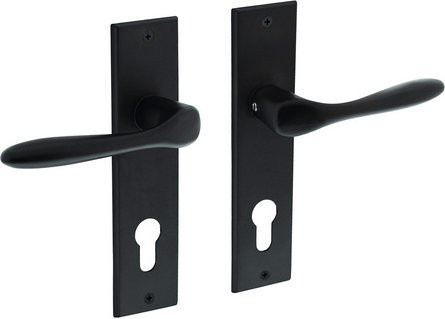 Intersteel Türdrücker Banaan in Messing und Schwarz, B/H: 181 x 41 mm, Dicke: 6 mm, PZ 72 mm - Bild 1