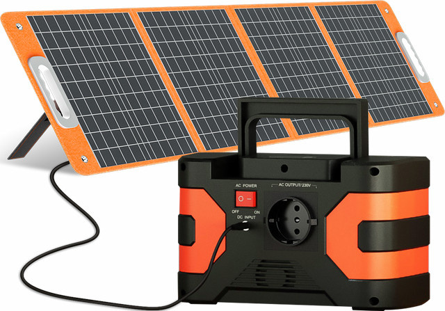 FF FLASHFISH Tragbare Powerstation mit Solarpanel, 166Wh Solargenerator mit 200W Leistung und AC/USB/DC-Ausgängen für Camping und Notfälle - Bild 1