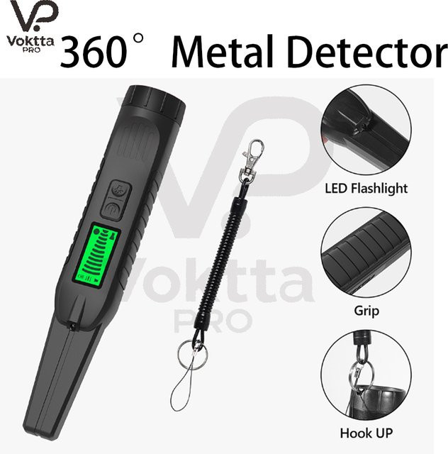 Voktta Handheld Metall-Detektor mit hoher Empfindlichkeit und LCD-Display in Schwarz-Rot - Bild 1